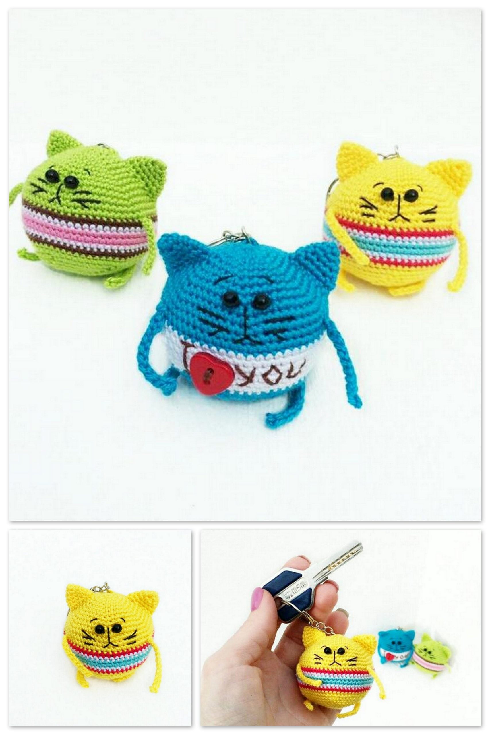 Amigurumi Mini Cat Keychain Free Pattern Handmadecraft